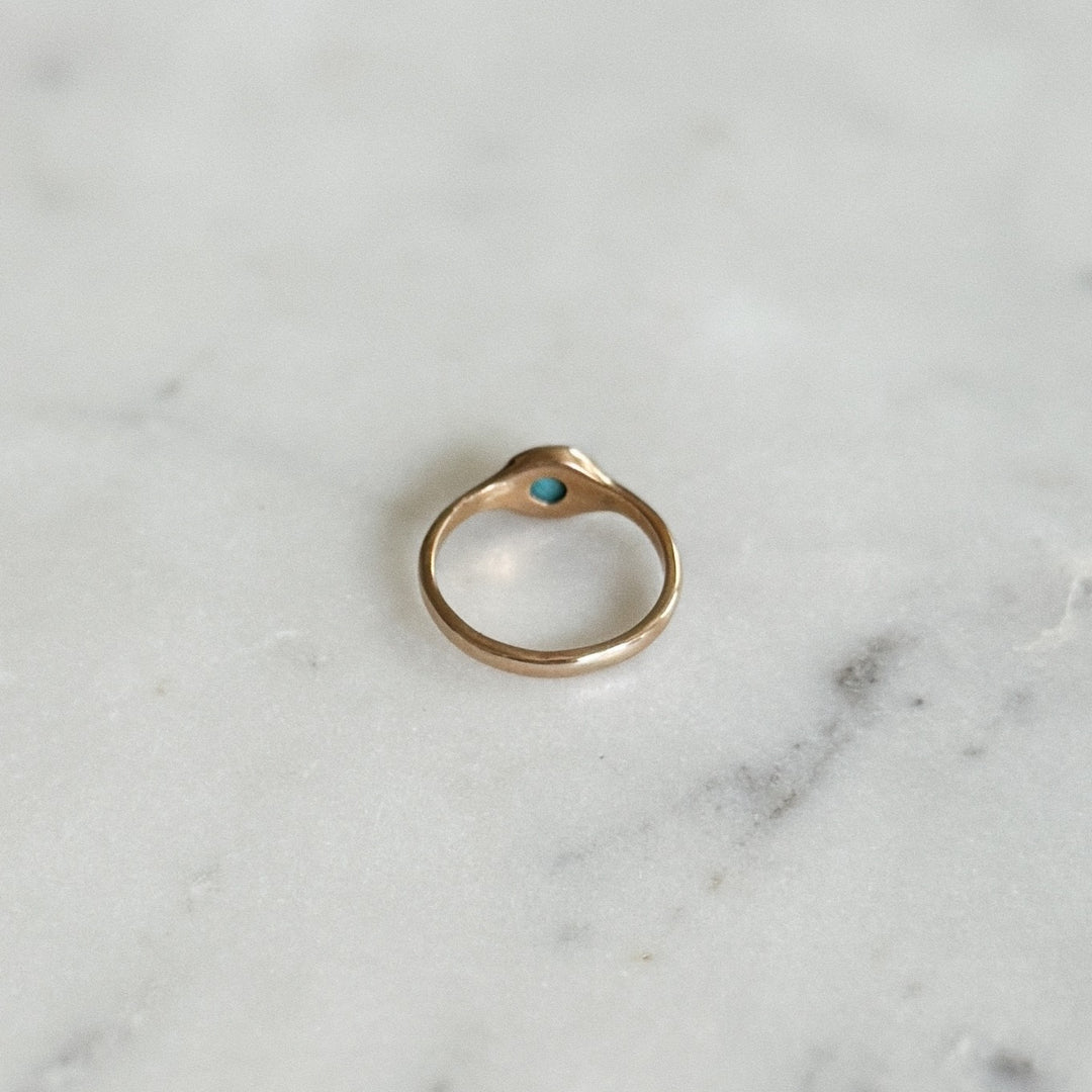 Bronze Turquoise Gemstone Ring with Six Millimeter Stone | MIMOSA Handcrafted