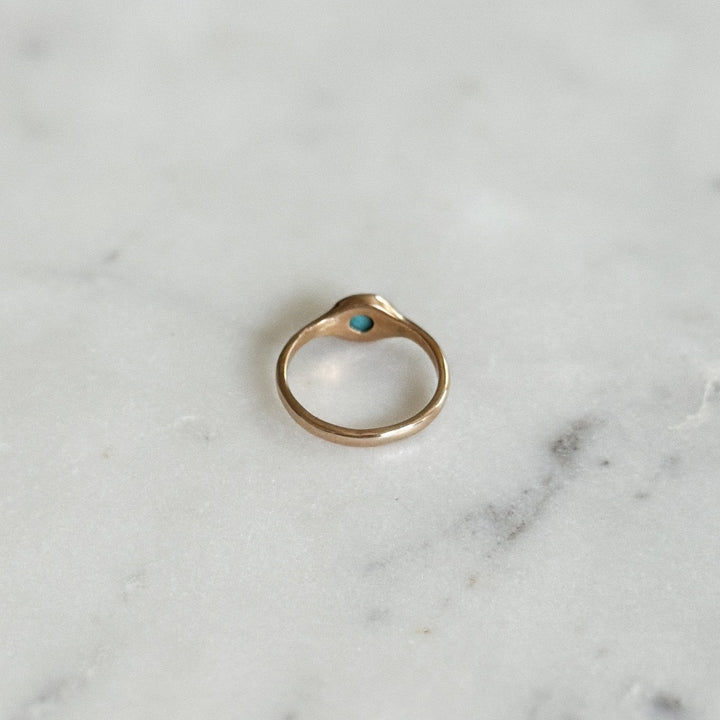 Bronze Turquoise Gemstone Ring with Six Millimeter Stone | MIMOSA Handcrafted