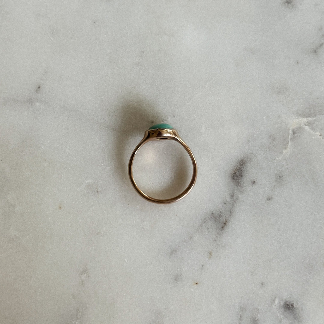 Bronze Turquoise Gemstone Ring with Eight Millimeter Stone | MIMOSA Handcrafted