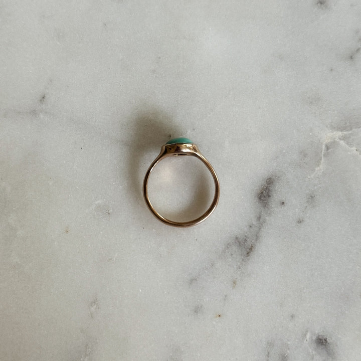 Bronze Turquoise Gemstone Ring with Eight Millimeter Stone | MIMOSA Handcrafted
