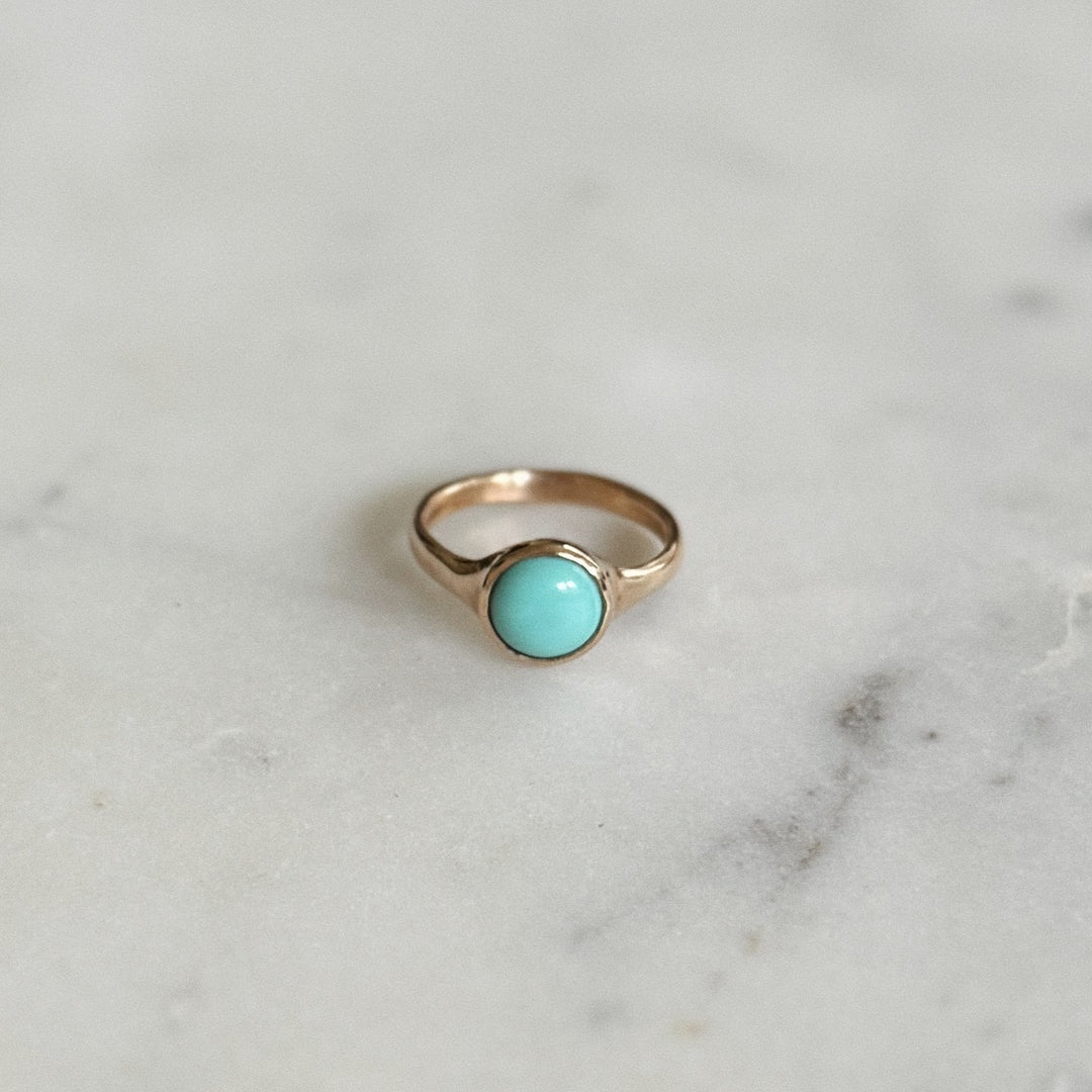 Bronze Turquoise Gemstone Ring with Eight Millimeter Stone | MIMOSA Handcrafted