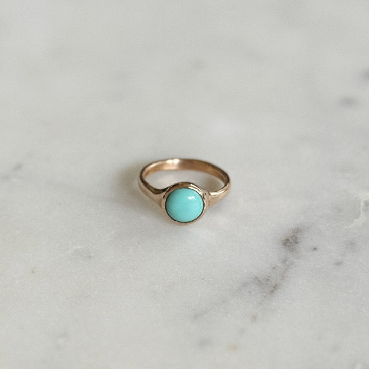 Bronze Turquoise Gemstone Ring with Eight Millimeter Stone | MIMOSA Handcrafted