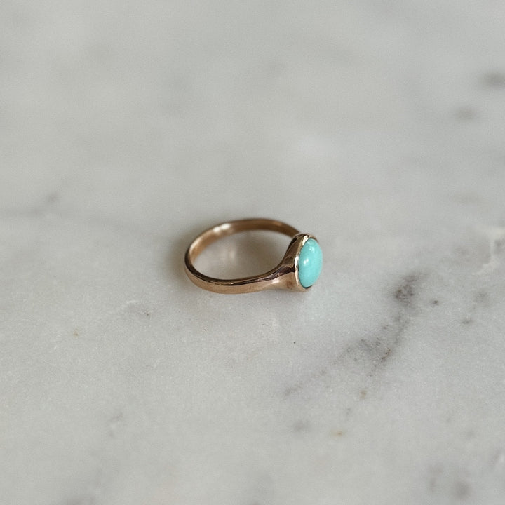 Bronze Turquoise Gemstone Ring with Eight Millimeter Stone | MIMOSA Handcrafted