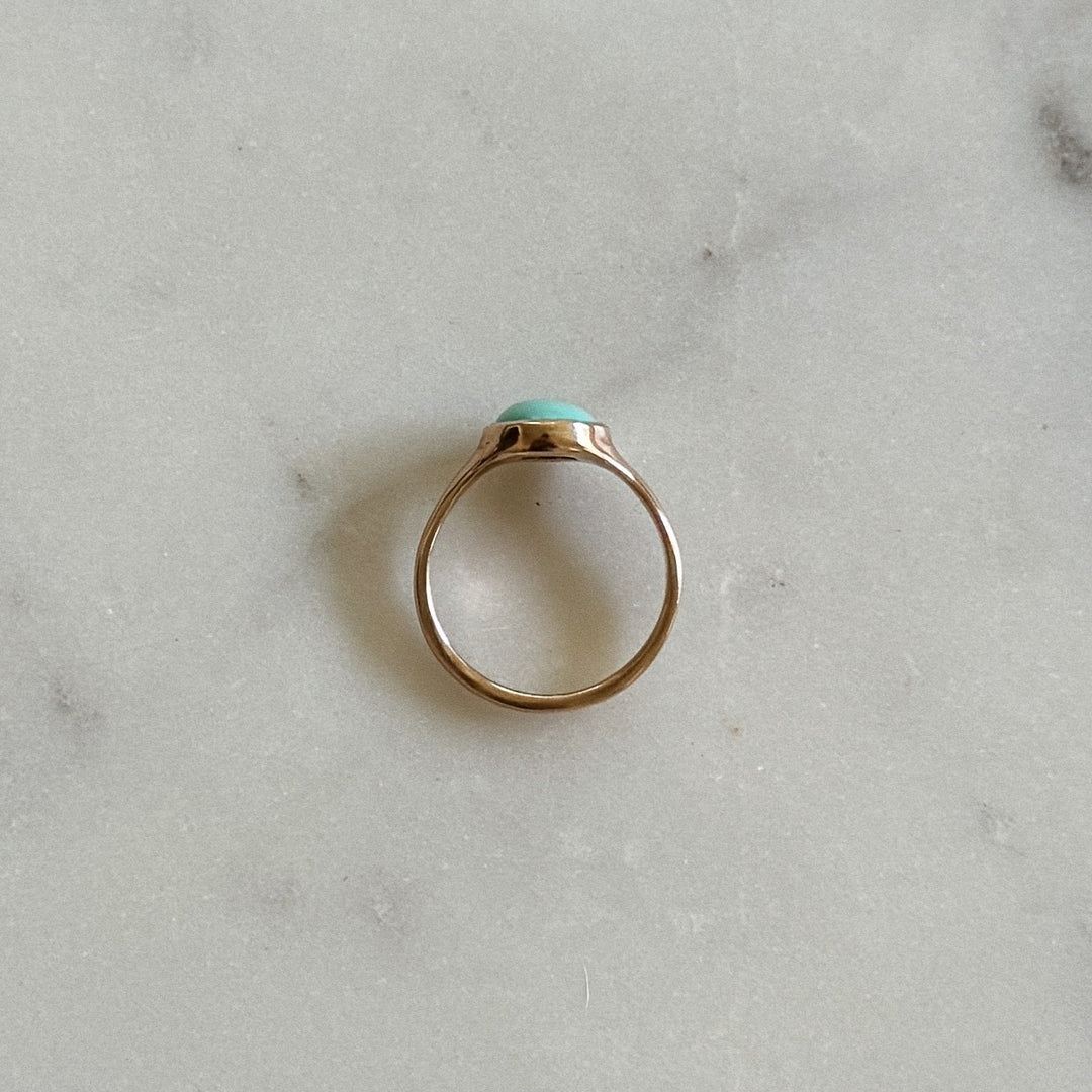 Bronze Turquoise Gemstone Ring with Eight Millimeter Stone | MIMOSA Handcrafted