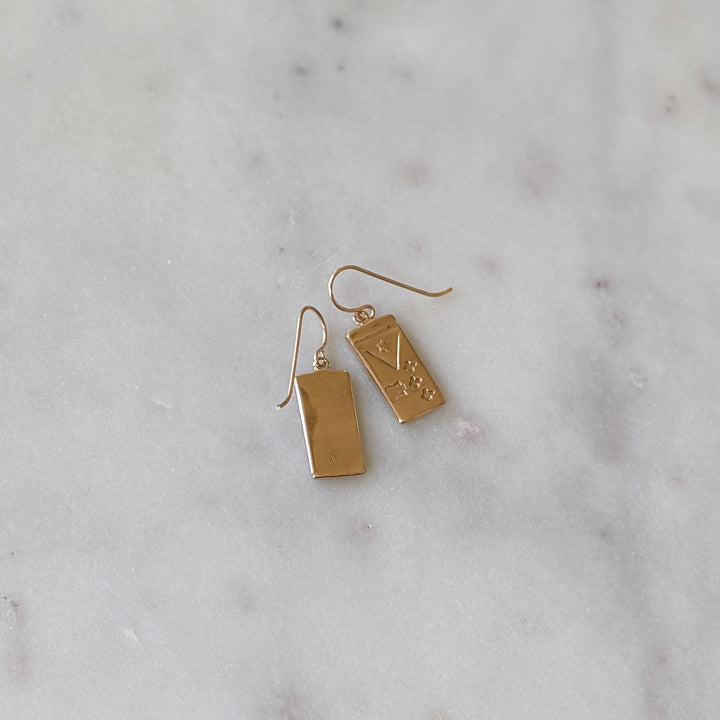Bronze Acadian Flag Earrings from MIMOSA Handcrafted