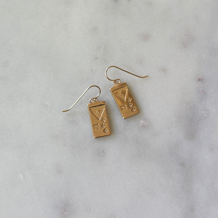 Bronze Acadian Flag Earrings from MIMOSA Handcrafted