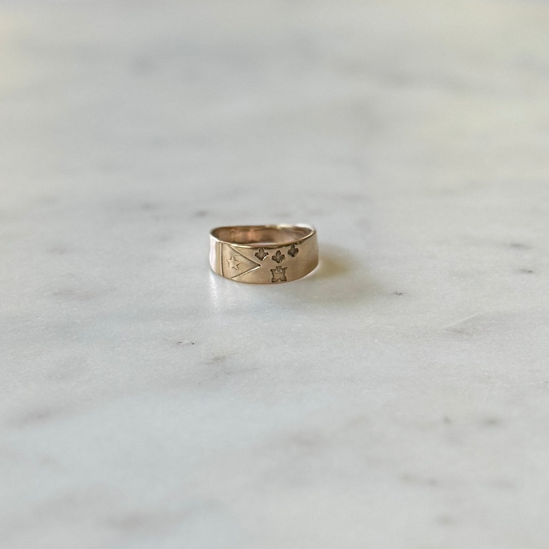 Bronze Acadian Flag Ring from MIMOSA Handcrafted