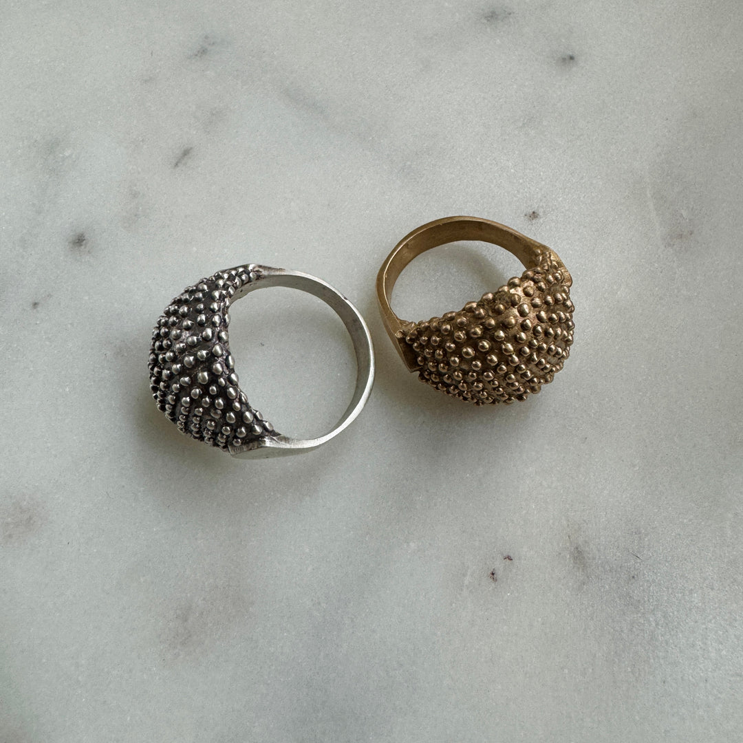 MIMOSA Handcrafted Mock Strawberry Ring in Sterling Silver and Bronze