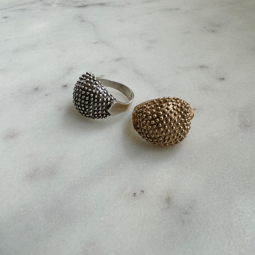 MIMOSA Handcrafted Mock Strawberry Ring in Bronze and Sterling Silver