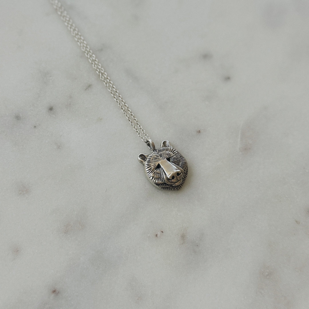 Sterling Silver Bear Head Pendant
