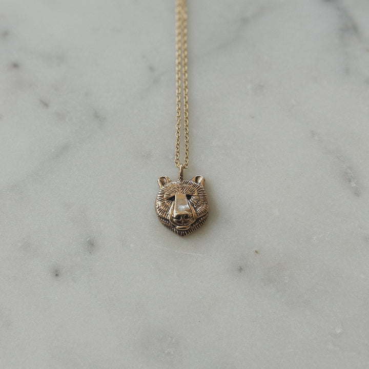 Bronze Bear Head Pendant