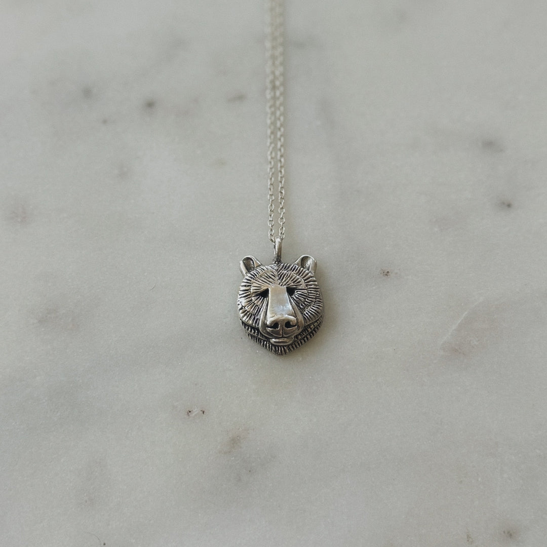 Sterling Silver Bear Head Pendant