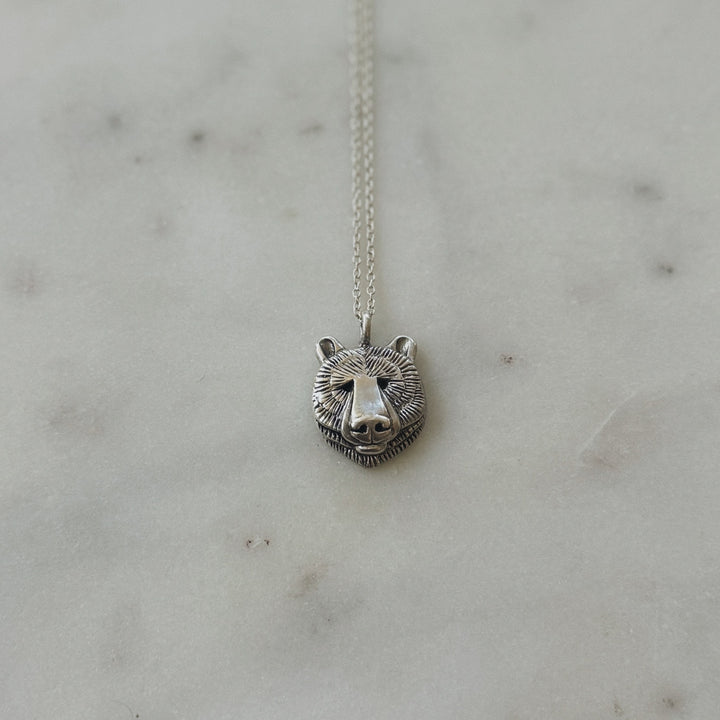 Sterling Silver Bear Head Pendant