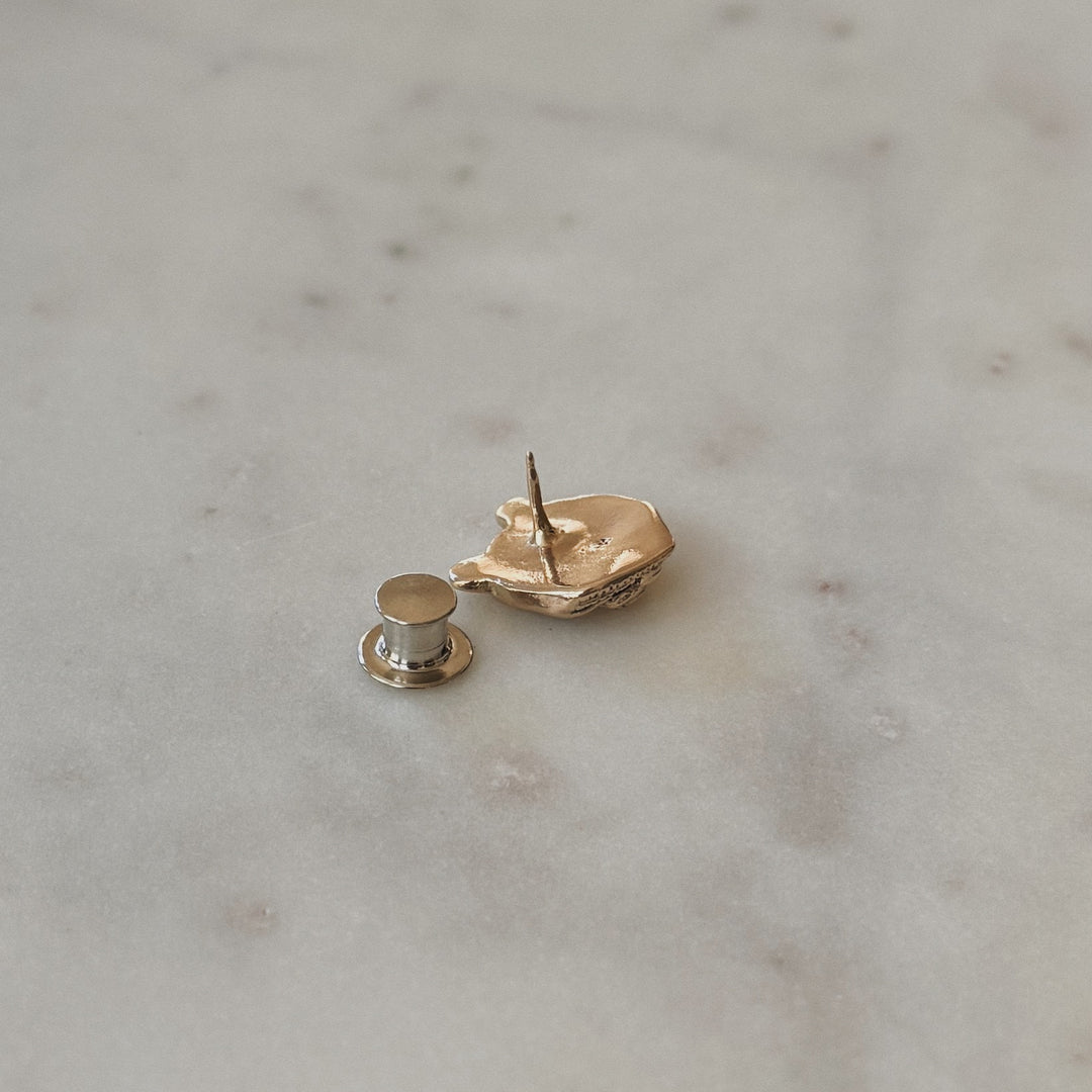 Bronze Bear Head Pin and Pin Back