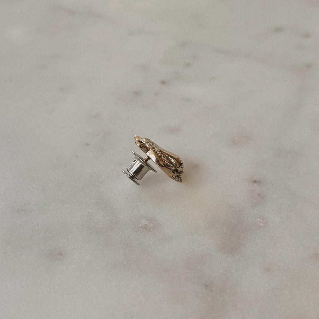 Bronze Bear Head Pin with Pin Back