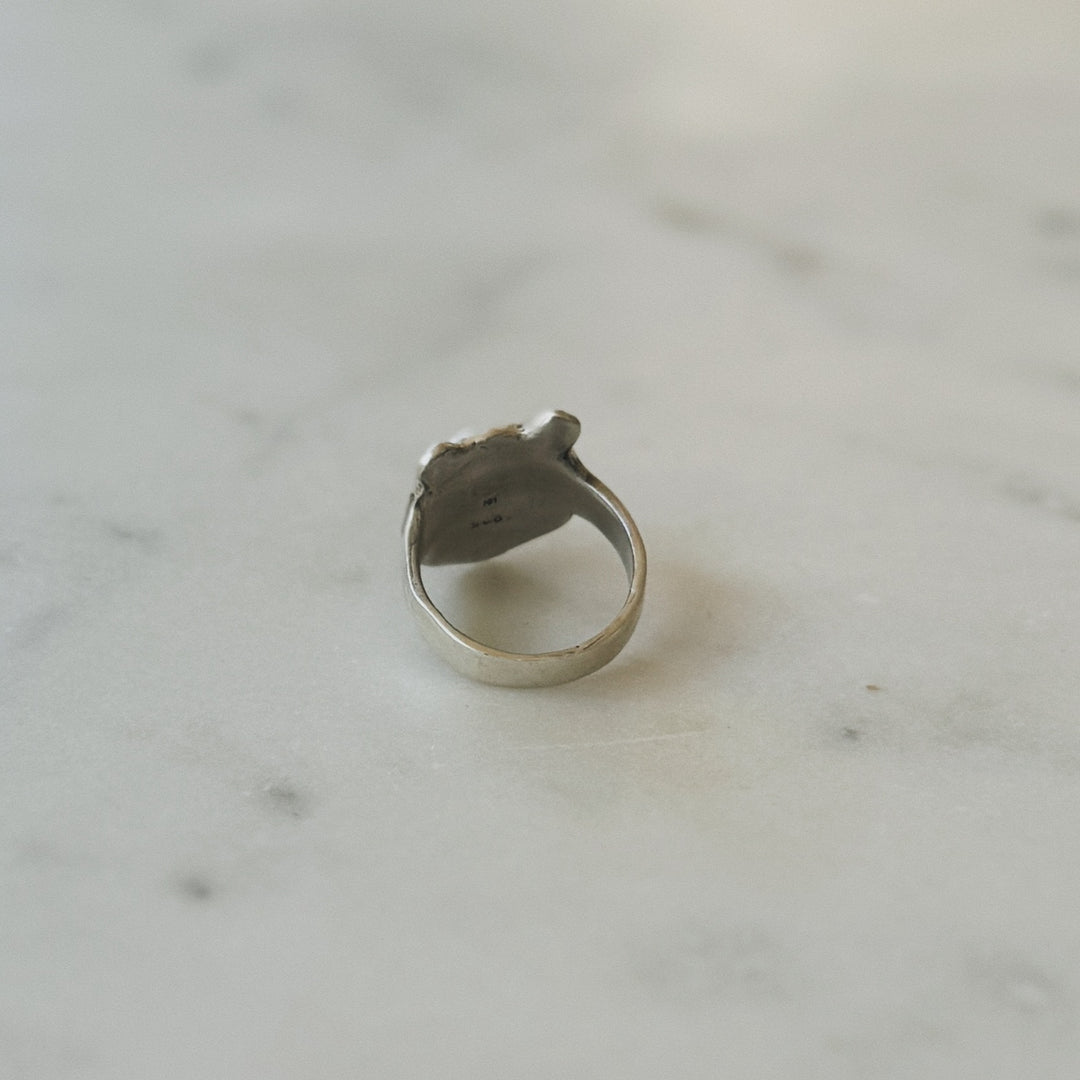 Bear Head Ring in Sterling Silver