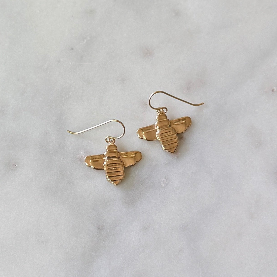 Bronze Bee Earrings from MIMOSA Handcrafted
