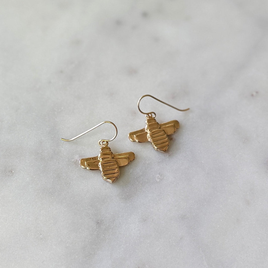 Bronze Bee Earrings from MIMOSA Handcrafted
