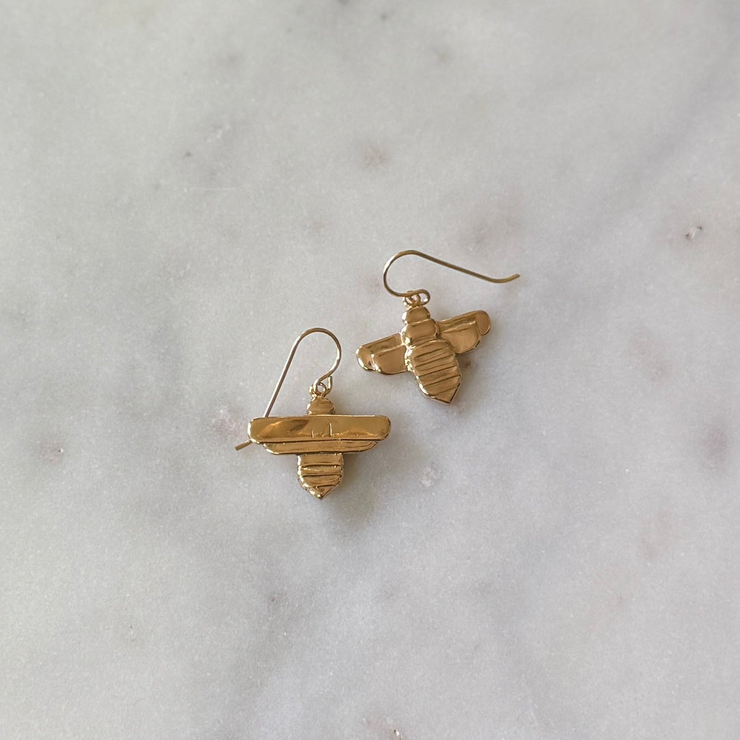 Bronze Bee Earrings from MIMOSA Handcrafted