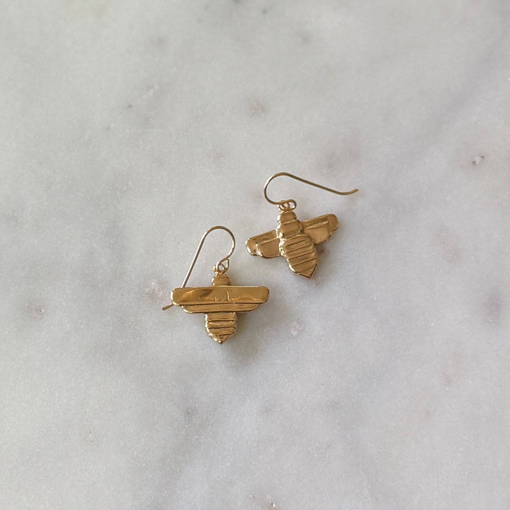 Bronze Bee Earrings from MIMOSA Handcrafted