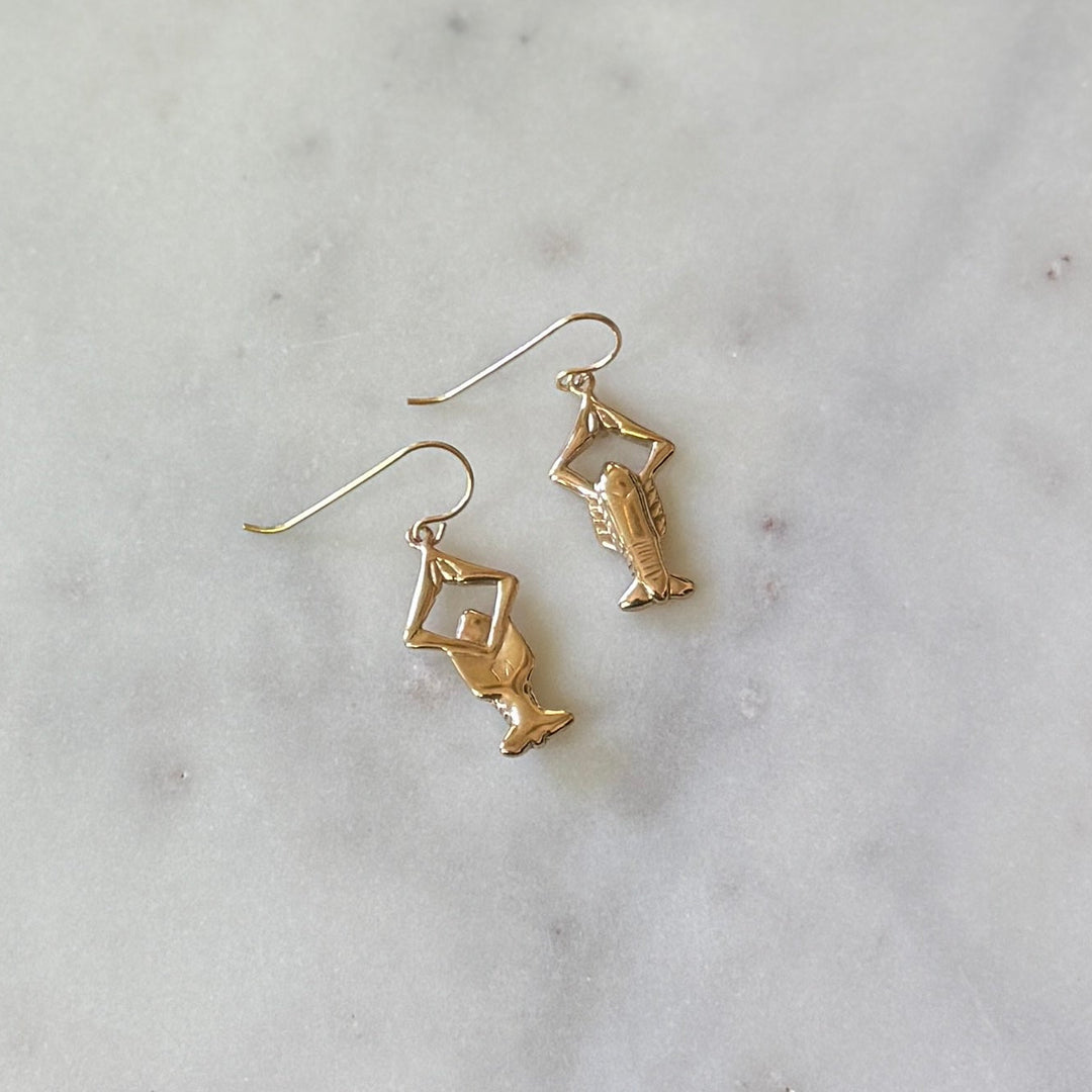 Bronze Crawfish Earrings from MIMOSA Handcrafted