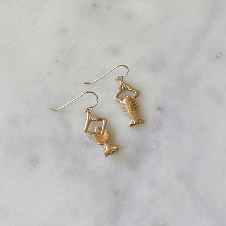 Bronze Crawfish Earrings from MIMOSA Handcrafted