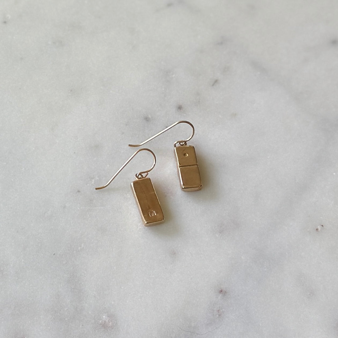 Bronze Domino Earrings from MIMOSA Handcrafted