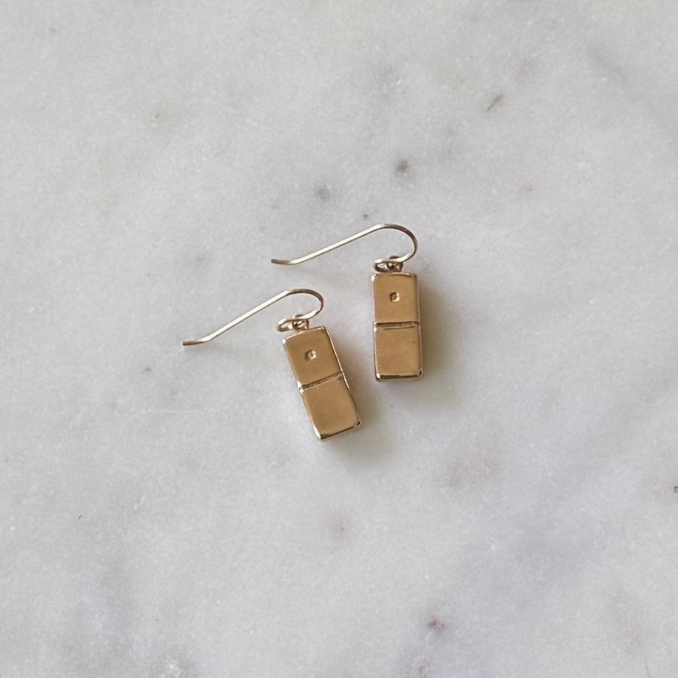 Bronze Domino Earrings from MIMOSA Handcrafted