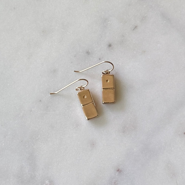 Bronze Domino Earrings from MIMOSA Handcrafted