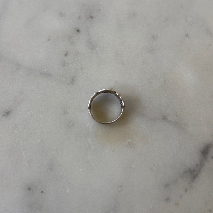 Handmade granny square ring in sterling silver by MIMOSA Handcrafted