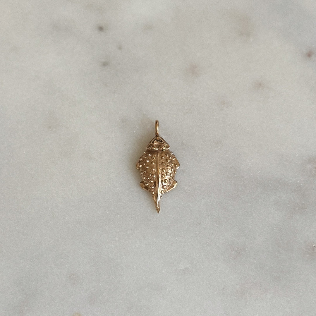 The MIMOSA Handcrafted Horned Toad Pendant in Bronze