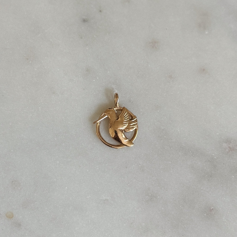 MIMOSA Handcrafted Hummingbird Pendant in Bronze