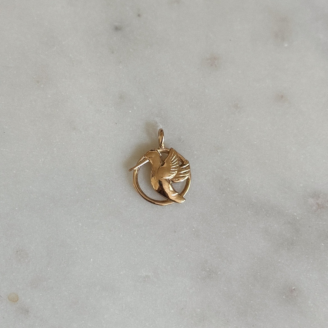 MIMOSA Handcrafted Hummingbird Pendant in Bronze