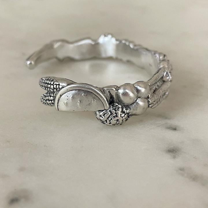 Sterling Silver Fruits and Vegetables Harvest Bracelet from MIMOSA