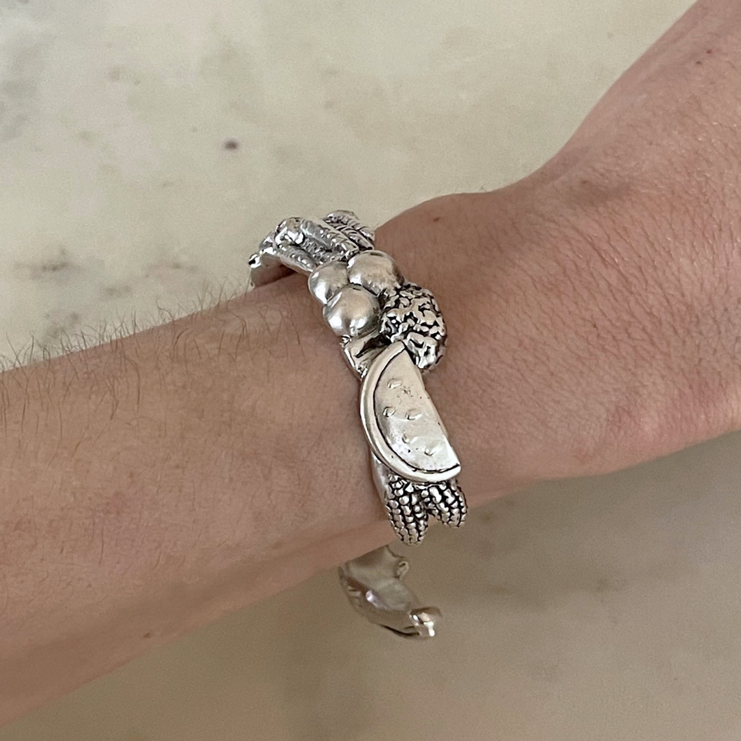 Sterling Silver Fruits and Vegetables Harvest Bracelet from MIMOSA
