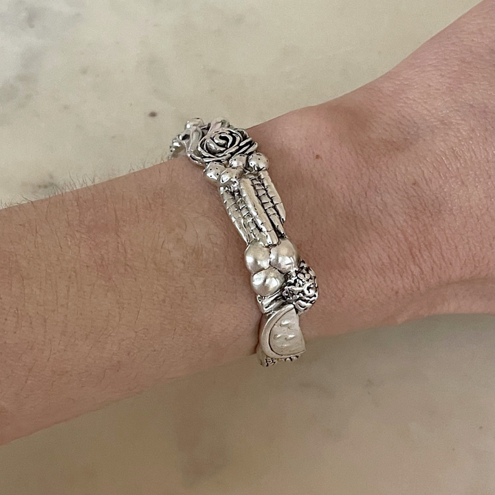 Sterling Silver Fruits and Vegetables Harvest Bracelet from MIMOSA