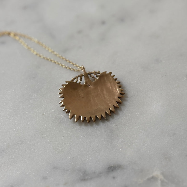 Large Bronze Palmetto Necklace from MIMOSA Handcrafted