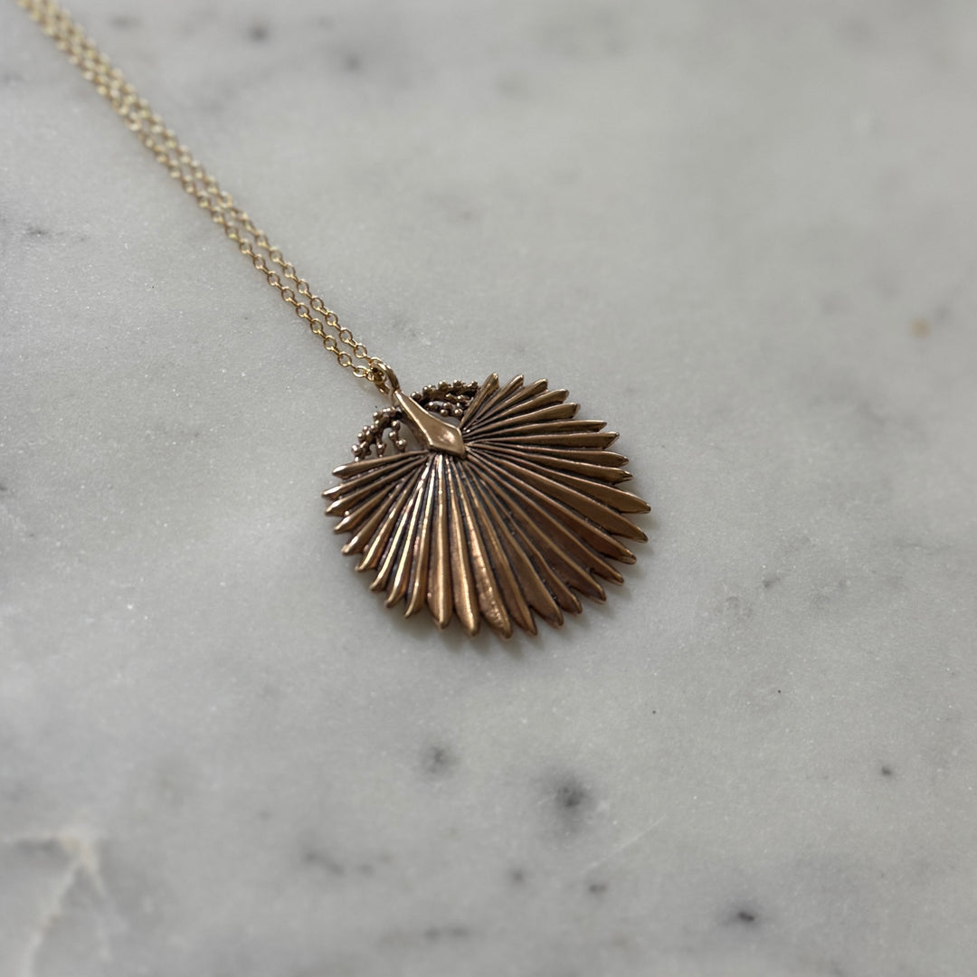 Large Bronze Palmetto Necklace from MIMOSA Handcrafted