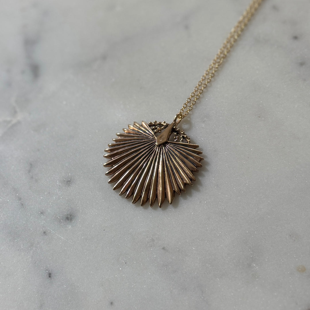 Large Bronze Palmetto Necklace from MIMOSA Handcrafted