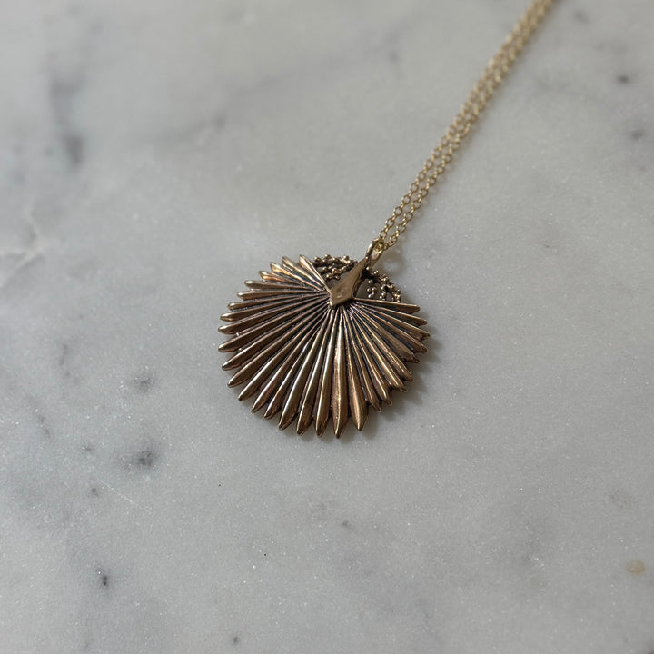 Large Bronze Palmetto Necklace from MIMOSA Handcrafted