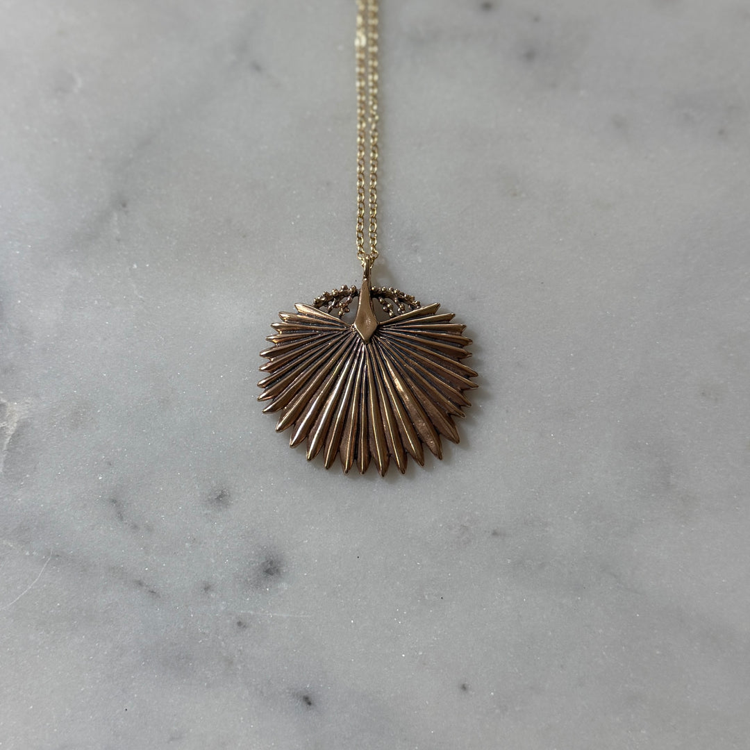 Large Bronze Palmetto Necklace from MIMOSA Handcrafted