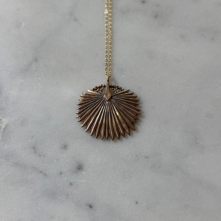 Large Bronze Palmetto Necklace from MIMOSA Handcrafted