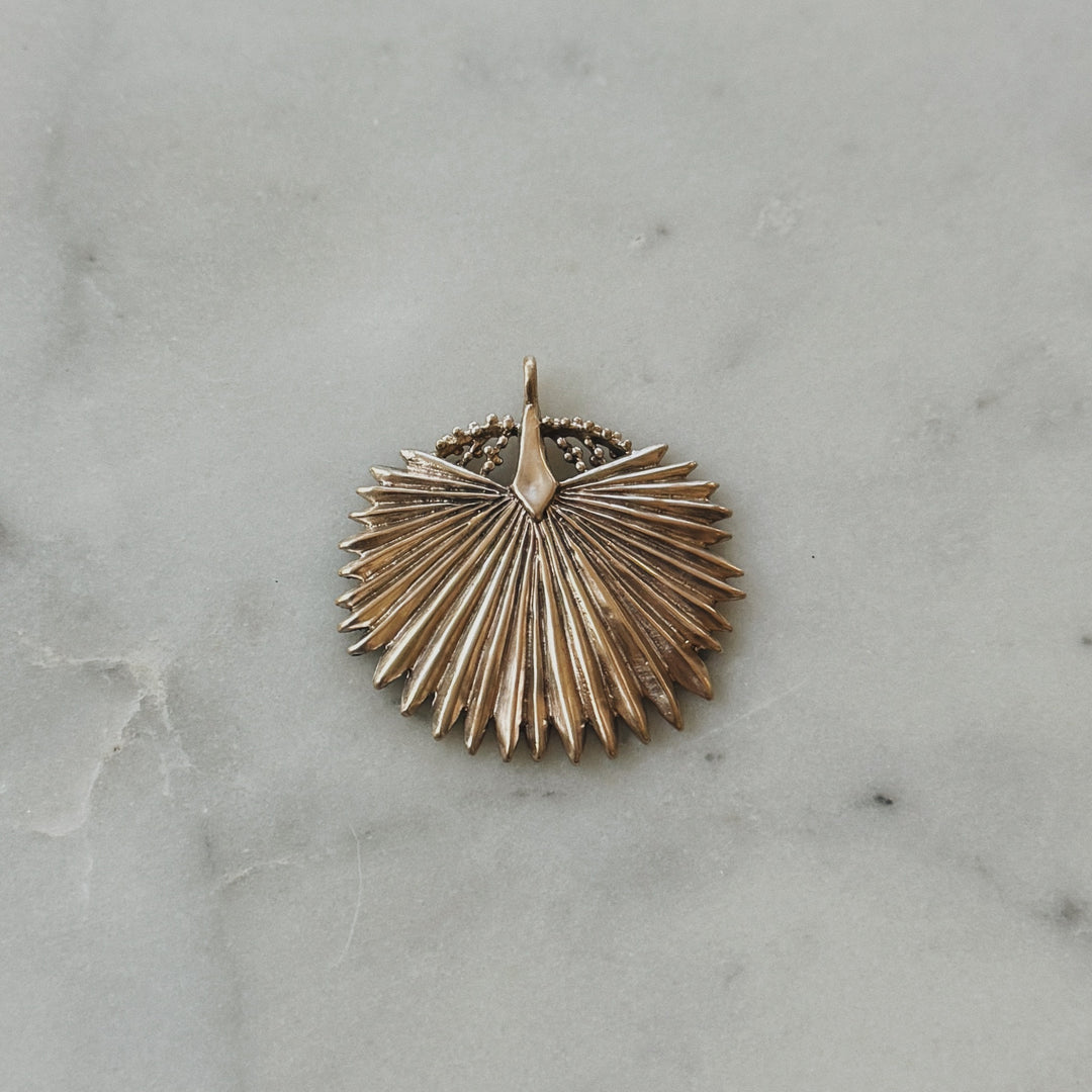 Large Palmetto Leaf Necklace in Bronze