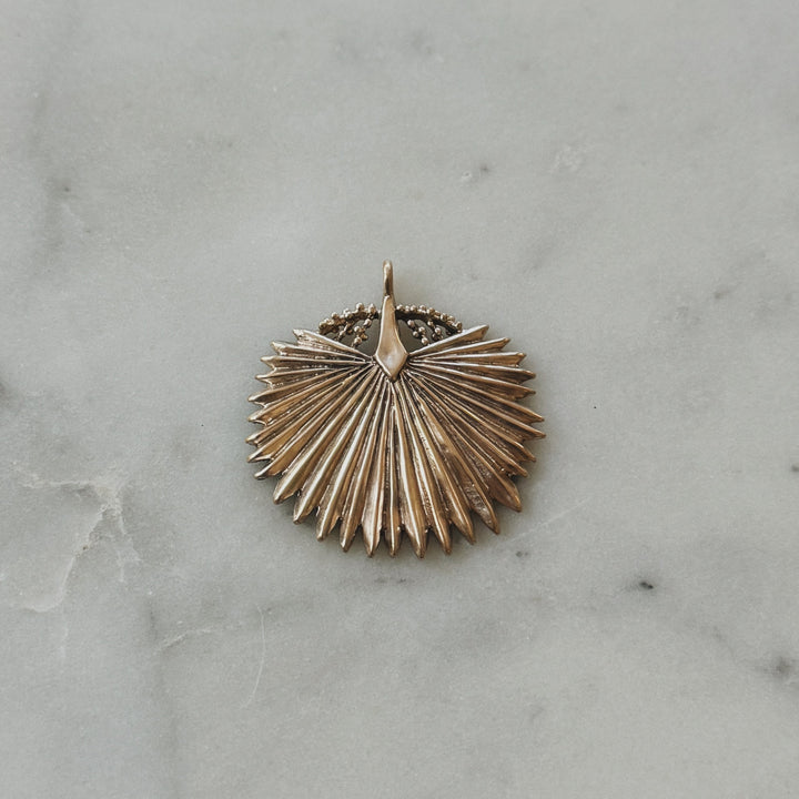 Large Palmetto Leaf Necklace in Bronze