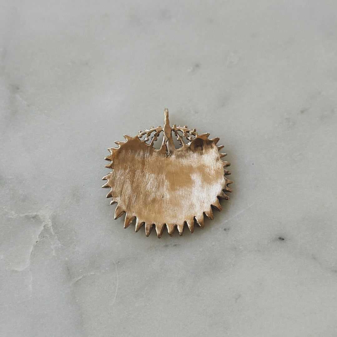 Large Palmetto Leaf Necklace in Bronze