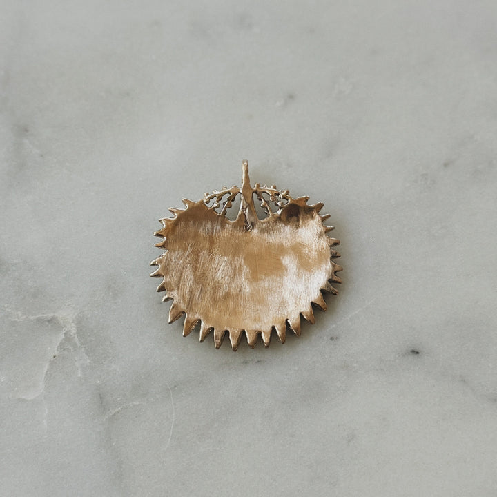 Large Palmetto Leaf Necklace in Bronze