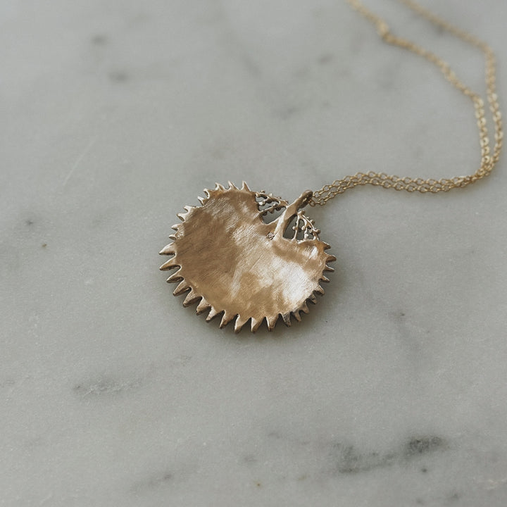 Large Palmetto Leaf Necklace in Bronze