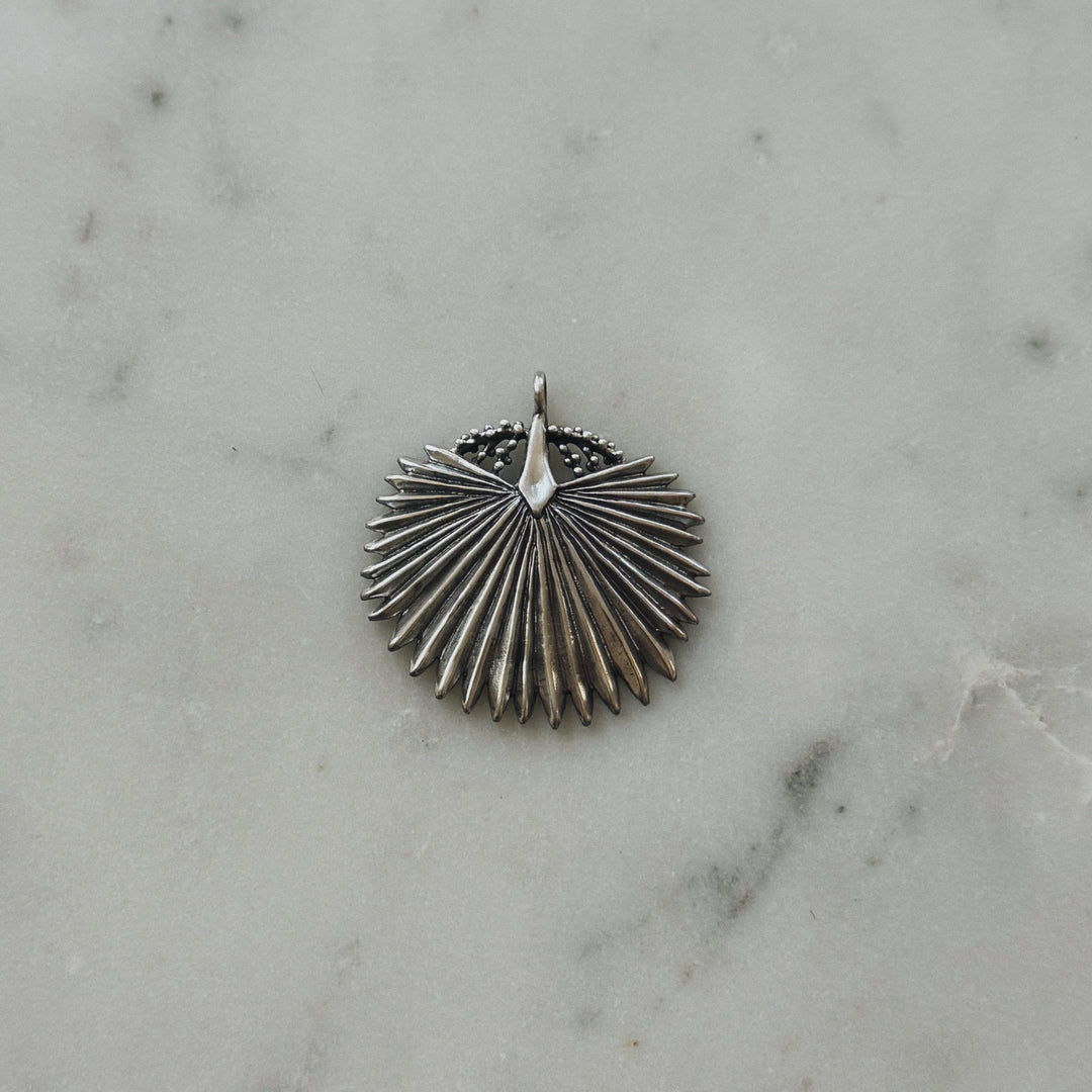 Large Palmetto Leaf Necklace in Sterling Silver