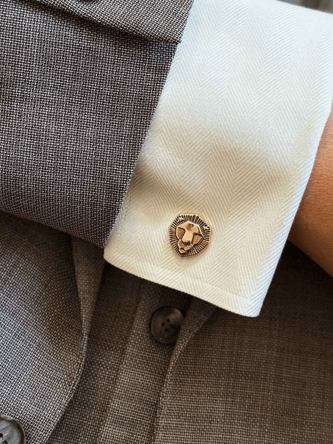 MIMOSA Handcrafted Bronze Lion Cufflinks