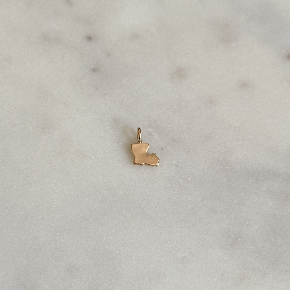 MIMOSA Handcrafted Louisiana State Pendant in Bronze